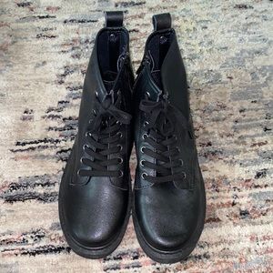 Black combat boots